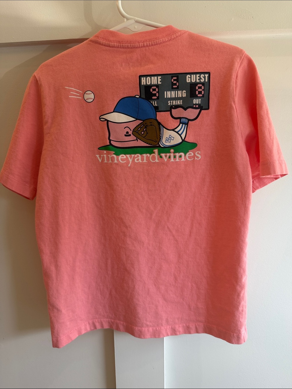 Vineyard Vines Pink Baseball Short Sleeve T-Shirt Size 6